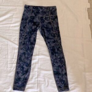 Athleta Dark Blue Tie Dye Leggings XS